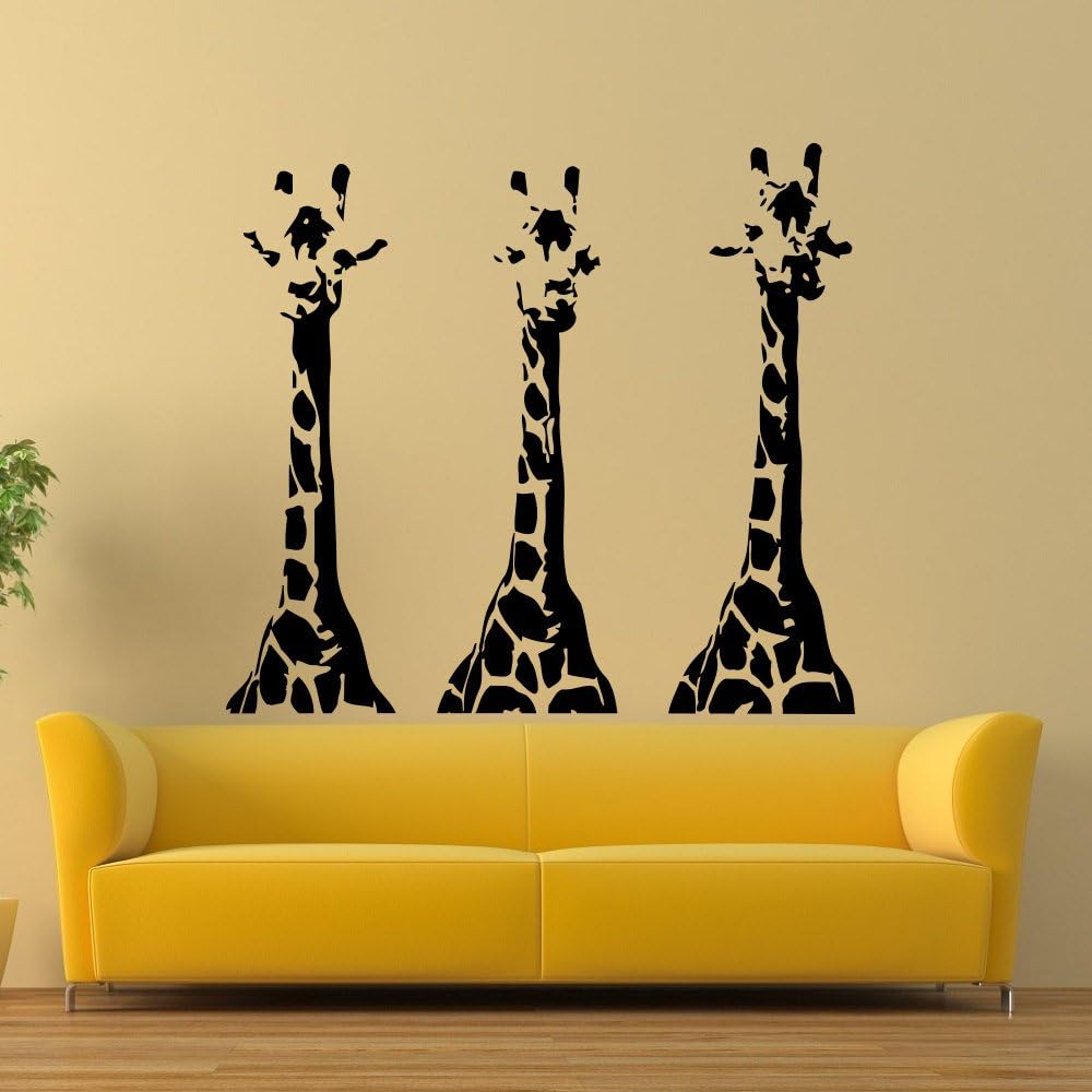 Wall Decals Giraffe Animals Jungle Safari African Kids Children Nursery Baby Bathroom Vinyl Sticker Wall Decor Murals Wall Decal Amazon Co Uk Kitchen Home