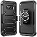 Samsung Galaxy S8 Case, E LV Belt Swivel Clip / Kickstand - Dual Layer Armor Holster Defender Full Body Protective Case Cover for Samsung Galaxy S8 - [BLACK/BLACK]