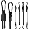 2-Pack Adjustable Bungee Cords With Carabiners (7" To 48") - Ratchet Tie Downs For Hanging Plants, Lights, Tents