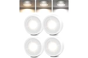 EZVALO LED Puck Lights, 50Lumens, Touch Light, 2.5in Mini Tap Light, Rechargeable Sitck On Tap Lamp, 3 Color Temps, Under Cab