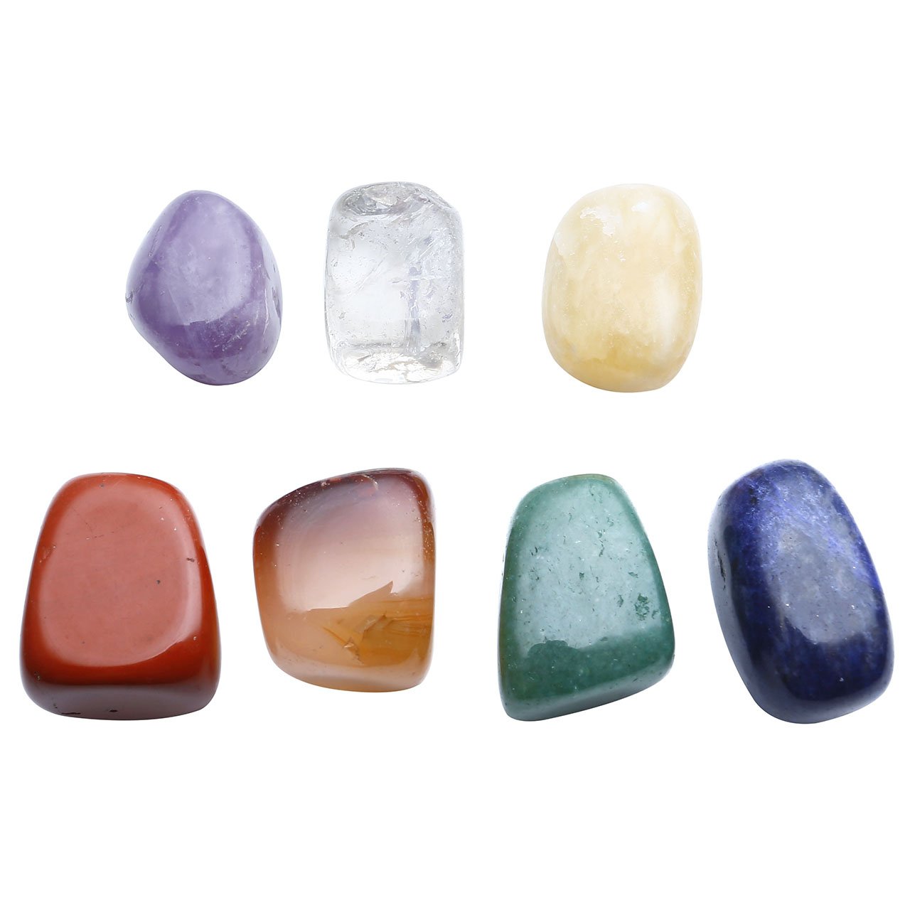 JOVIVI Pendule Esoterisme Radiesthesie Divination Rod Hexagone 7 Pierres Chakra Pendentif Combinaison Bracelet + 7 Pierres Chakras Naturelles Irregularite Tibetin Bouddhiste - Cristal Blanc