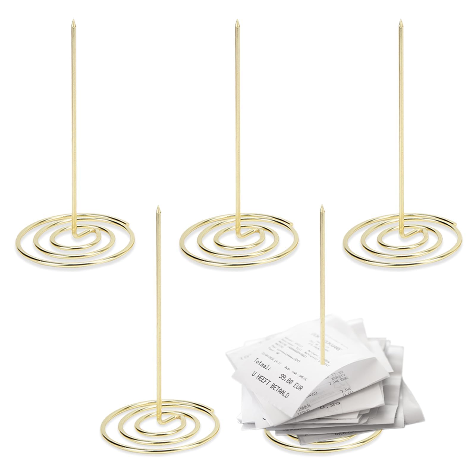 5 Pcs Receipt Spike,Receipt Spike Paper Spike,Paper Memo Holder,Paper Spike for Receipts,Bill Ticket Note Memo Spike Metal Straight Rod Receipt Holder for Restaurant Kitchen Hotel Office