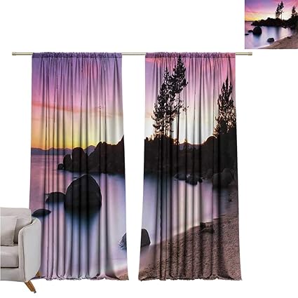 Amazon Com Landscape Decor Customized Curtains Golden Sandy Beach