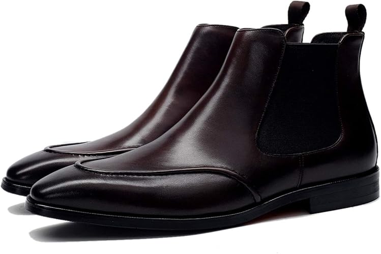 Amazon Wewin サイドゴアブーツ ビジネスシューズ メンズ 本革 革靴 Uチップ ローカット スクエアトゥ ドレスブーツ チェルシー ブーツ マーティン靴 紳士靴 冠婚葬祭 カジュアル 人気 防滑 履きやすい ファッション イングランド風 ブーツ
