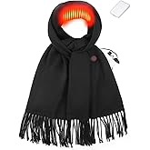 Zorvix Heated Scarf for Women Men with 5000mAh Rechargeable Battery, Electric Heating Neck Scarves for Winter Warmth