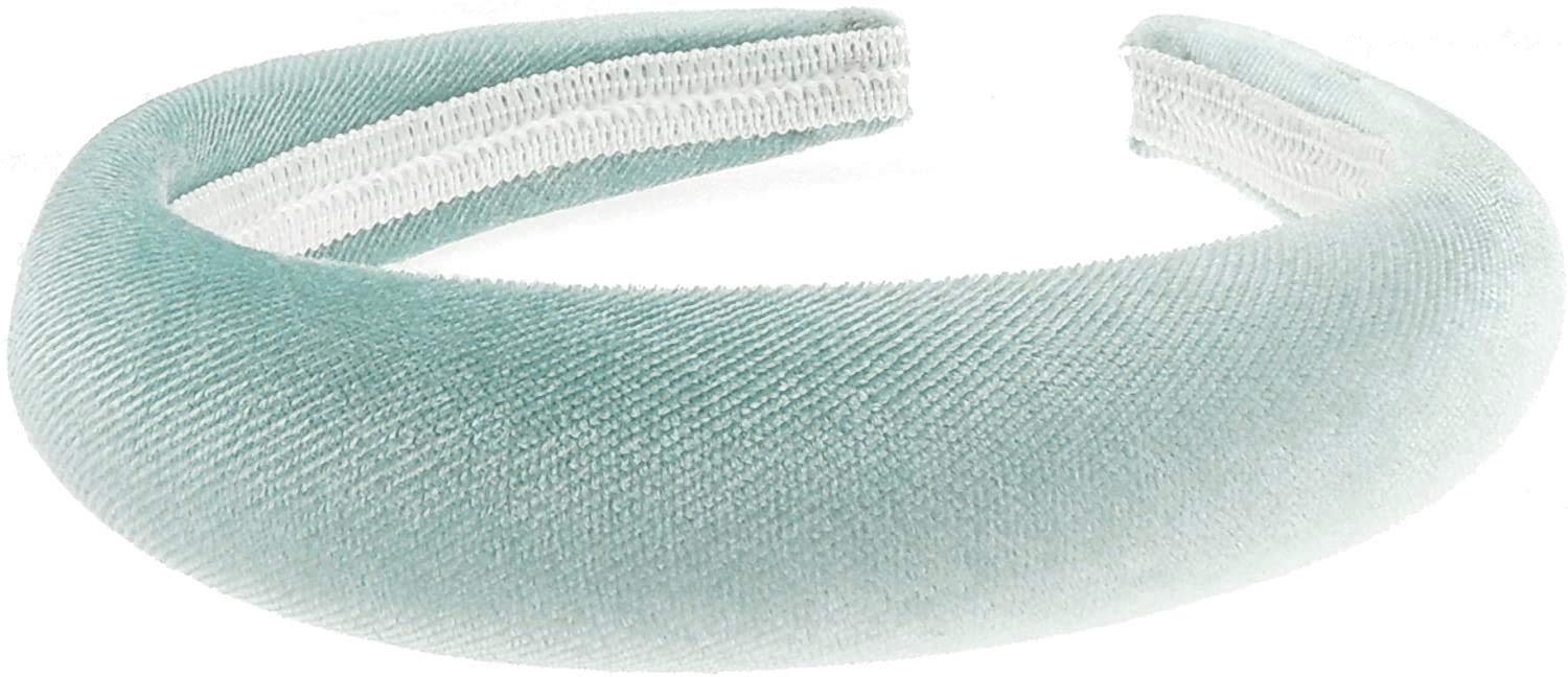 Womens Luxury Bump Padded Puffy Velvet Headband Winter Evening Wedding Party Birthday Bridal Christmas Birthday Bridesmaid Alice Band Hair Accessories Hairband, Gift Idea (Sea Green, Bump)