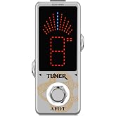 AFOT Tuner Pedal,Chromatic Guitar Tuner Pedal Fast and Accuate Tuner for High Precision &plusmn; 1 Cent with Pitch Indicator for Electric Guitar and Bass True Bypass