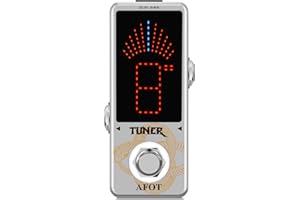 AFOT Tuner Pedal,Chromatic Guitar Tuner Pedal Fast and Accuate Tuner for High Precision ± 1 Cent with Pitch Indicator for Electric Guitar and Bass True Bypass