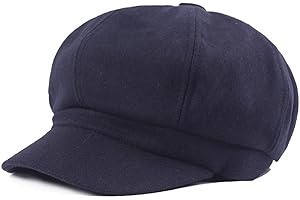 BRCUS Women Vintage Newsboy Cabbie Peaked Beret Cap Warm Baker Boy Visor Hat Flat Cap