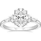 TIGRADE 3CT Engagement Ring Oval Cut Cubic Zirconia Marquise Round CZ Eternity Wedding Band for Women Size 3-12