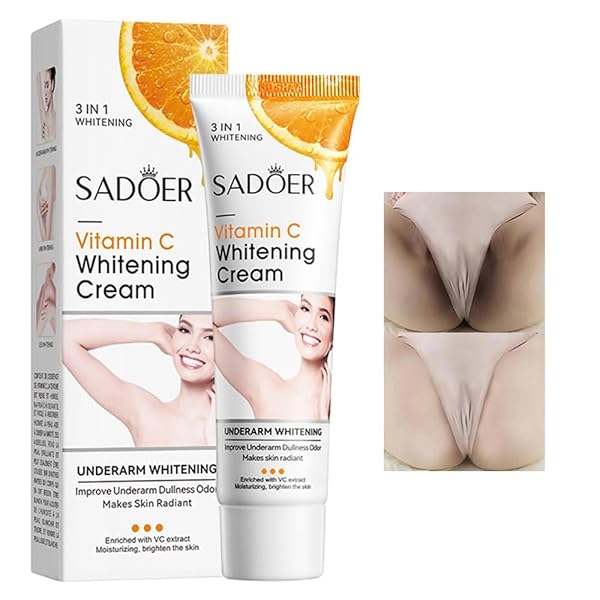 SKIN WHITENING CREAM FOR BODY,LIGHTENING CREAM FOR INTIMATE AREAS AND BLEACHING,VITAMIN C DARK SPOT REMOVER CORRECTOR FOR NECK,ARMPIT,UNDERARM,ELBOW,INNER THIGH AND KNEES,BIKINI,1.76OZ