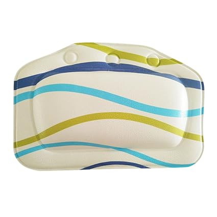 Divine Overseas Home Bathroom Use Neck Spa Support Relax Shower Multicolor Wave Pattern Charms Foam Sponge Soft Bathtub Pillow Bath Headrest