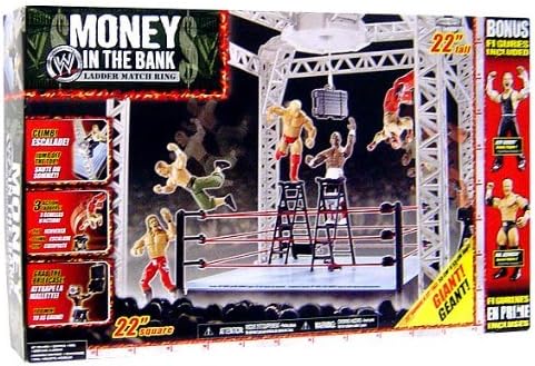 WWE Wrestling 2008 Exclusive Money in the Bank Ring with 2 Action Figures (Jeff Hardy and Mr. Kennedy)