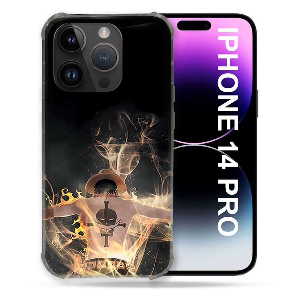 Cokitec Case for iPhone 14 Pro (6.1) Manga One Piece Ace Black