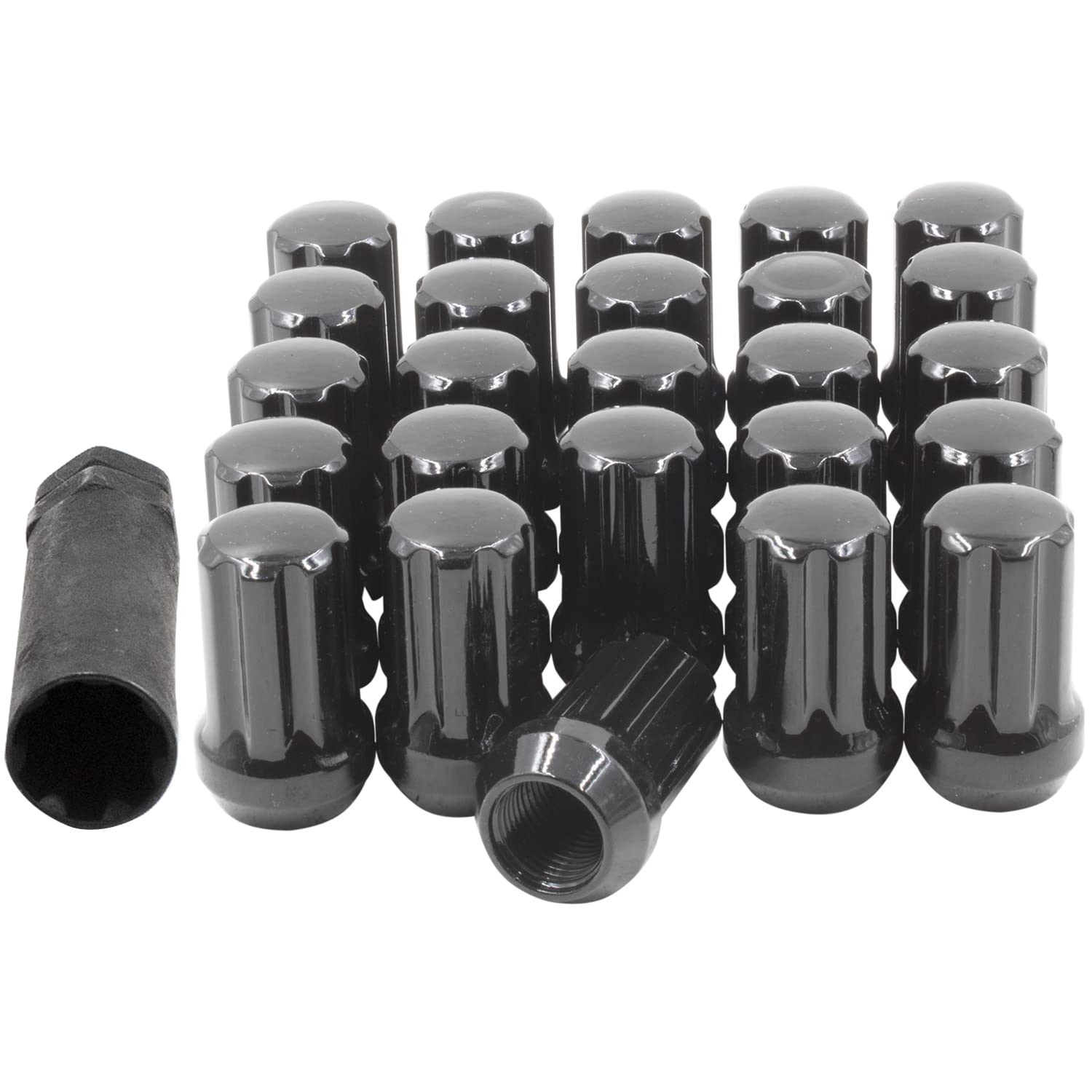 16 Black Alloy Wheel Nuts 14x1.5 – Direct Fit For Chrysler 300C Mk1 (2005-2010)
