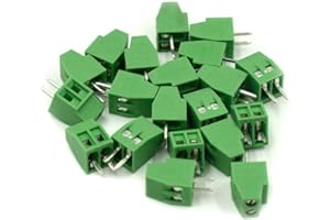 Hxchen 20Pcs 2-Pin 2.54mm Pitch 150V 6A PCB Mount Screw Terminal Block Connector