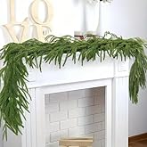 Fensong 6Ft Artificial Norfolk Pine Garland - Realistic Touch Xmas Garland Green Faux Greenery for Window, Table, Stairs, Fireplace, Bedside, Tree and Indoor Outdoor Christmas Decor