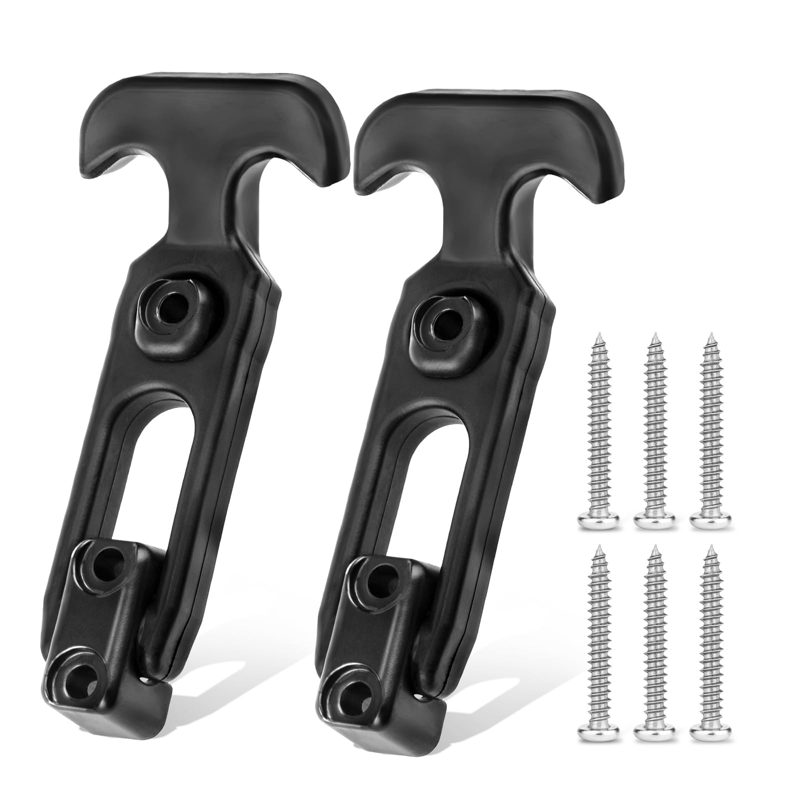 2pcs Rubber T-Handle Draw Latches, Flexible Rubber Latch Strap Hasp with Screws Accessories for Hood Cooler Tool Cabinet Boat Compartment Cargo Box Cabin Doors