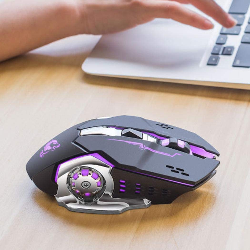 GUIGSI Mouse da Gioco, ad Alta Precisione 2400 DPI Mouse Gaming, 6 Pulsanti, Cartucce di Peso Regolabile per PC Laptop Computer Notebook