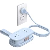 ORICO Travel Power Strip PD20W with 4 AC Outlets 3 USB Ports (1 USB-C) | 4FT Flat Plug Extension Cord, Compact Portable Design for Business Travel, Cruise Ship Essentials-AP3