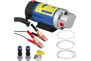 Vevitts 12V 100W Oil Transfer Pump, Oil Change Pump Extractor Motor Oil Diesel Fluid Transfer Pump for Car Motorcycle and Boa