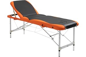 HOMCOM 85" Portable Folding Massage Table, Height Adjustable Professional Salon Spa Facial Couch Bed with Carrying Headrest, 
