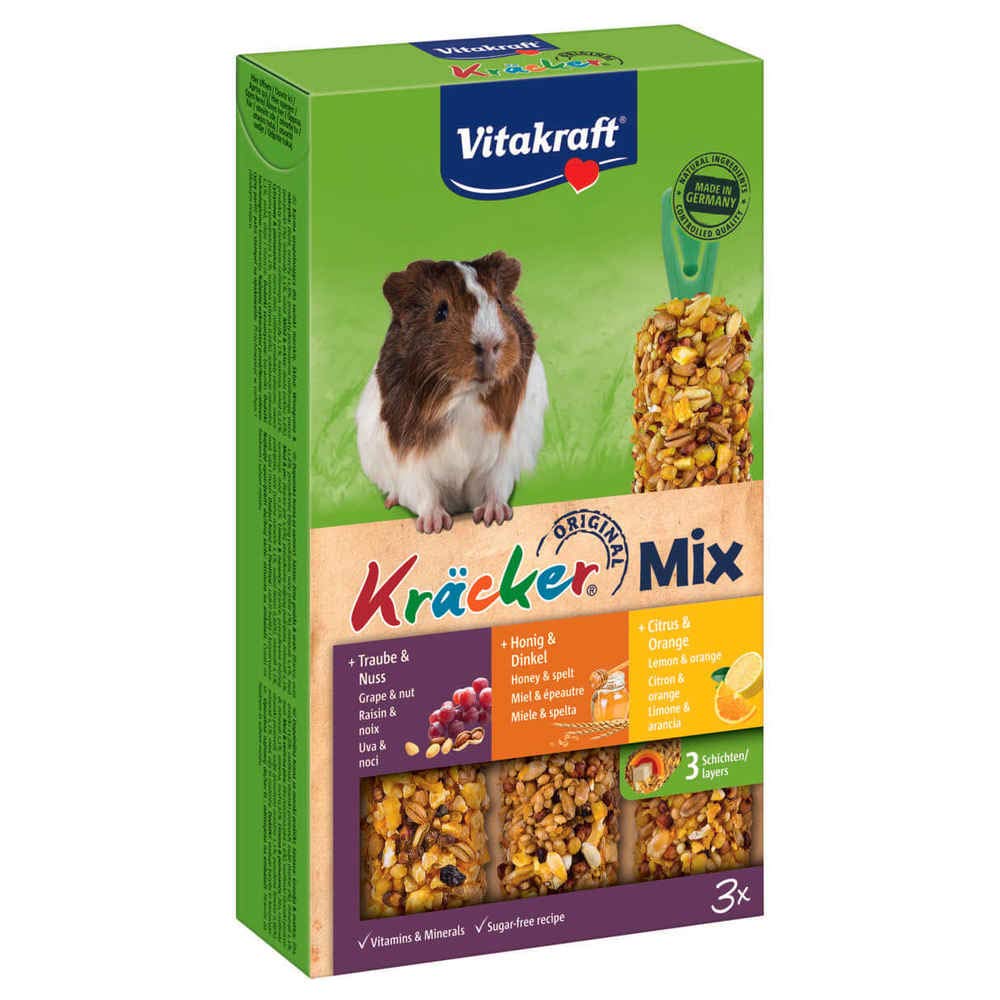 Vitakraft Kräcker Trio-Mix Guinea Pig - Nuts, Honey & Lemon - 3 Pieces