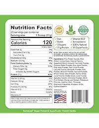 NutraLeaf - Proteína vegana en polvo y superalimentos a base de plantas - Sin OMG, sin gluten, sin...