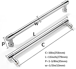 khtumeware 6 Pack Polished Chrome Cabinet Pulls 10