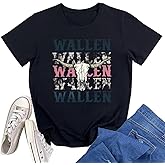 Nashville Country Concert Music T Shirts for Women Guitar Eagle Wing Graphic Short Sleeve Vintage Casual Girl Tee Tops