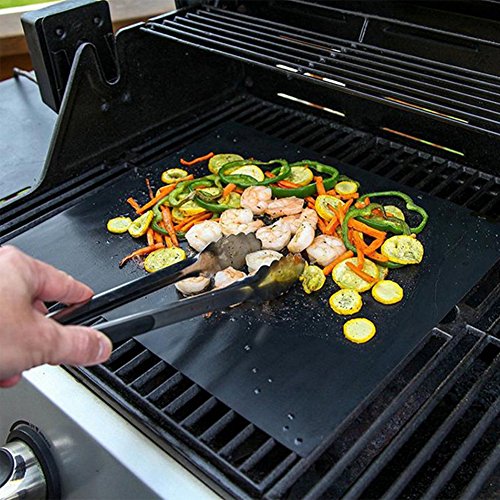 Kolodo Grill Mat - Heavy Duty 600 Degree Non Stick BBQ Grill Mats - Heat Resistant Mats (Set of 3) - Reusable and Easy to Clean By