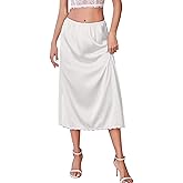 Avidlove Women's Satin Half Slip 36" Lace Long Underskirt S-XXL