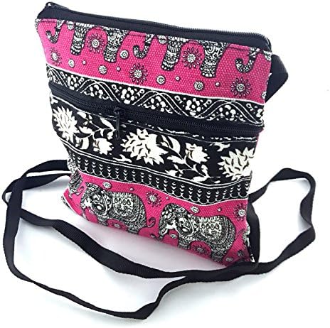 Dura Jonah Crossbody Bag Unique Boho Bag For Women Cellphone Case (brocade and elepant pattern)