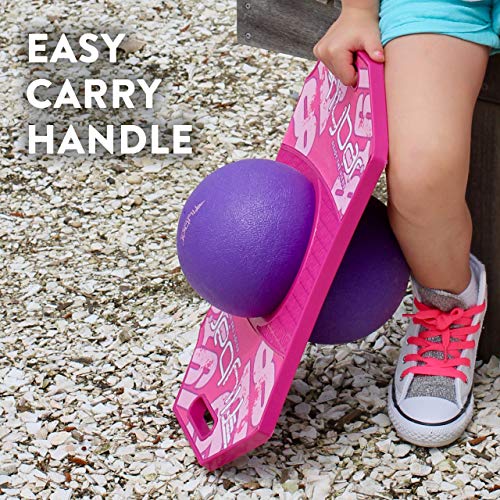 Flybar Pogo Ball for Kids, Jump Trick Bounce Board with Pump and Strong