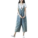 Bigasset Women's Casual Baggy Denim Bib Overalls Pant Jeans Jumpsuits