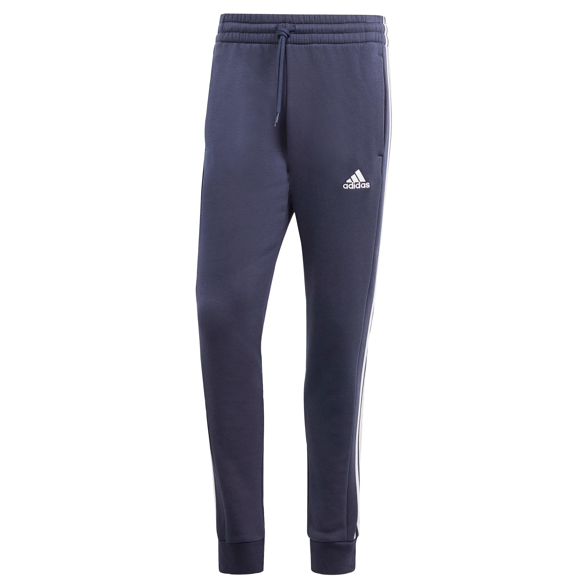 adidas Men's Essentials Fleece Tapered Cuffed 3-Stripes Pants, Legend Ink, 3X-Large Image