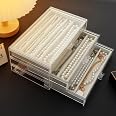 5-Drawer Necklace Organizer Box With Clear Lid - Velvet Lined, Dustproof, 25 Grids, Jewelry Display Case For Women - View #3
