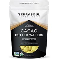 Terrasoul Superfoods Organic Cacao Butter Wafers, 1 Lb - Raw | Keto | Vegan | Unrefined