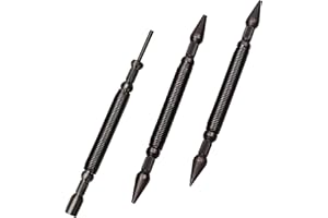 Bitiontry 3 Pcs Dual Head Nail Setter and Hinge Pin Punch Set, 1/32 Inch；1/16 Inch；3/32 Inch；1/8 Inch； Hammerless Spring Nail