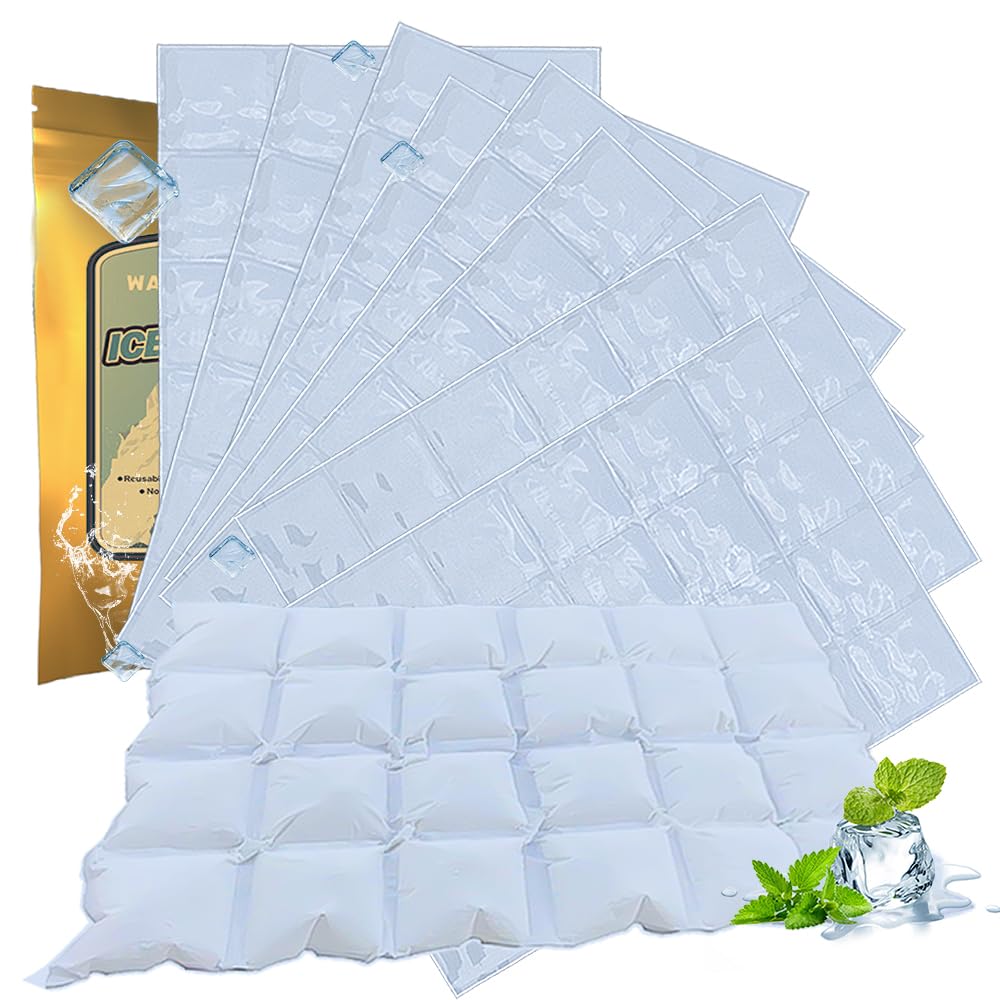 Photo 1 of WAQIWARON Ice Sheets for Coolers Reusable - Ice Pack Sheets - Ice Mat with Flexible 96 Ice Cube Packs - Ice Blanket Large Flat Freezer Long Lasting Ice Packs for Cooler