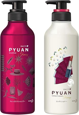Amazon セット買い メリットピュアン デアリン Daring ローズ ガーネットの香り シャンプー ポンプ コンディショナー ポンプ Pyuan ピュアン シャンプー コンディショナーセット 通販