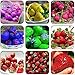 New 9 Packs Hybrid Edible Purple Yellow Pink Blue Green Red Giant Strawberry 100+ Seeds,