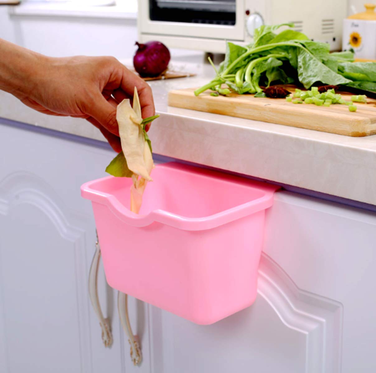 sunliveus 3 Pack Hanging Kitchen Wastebaskets Multipurpose