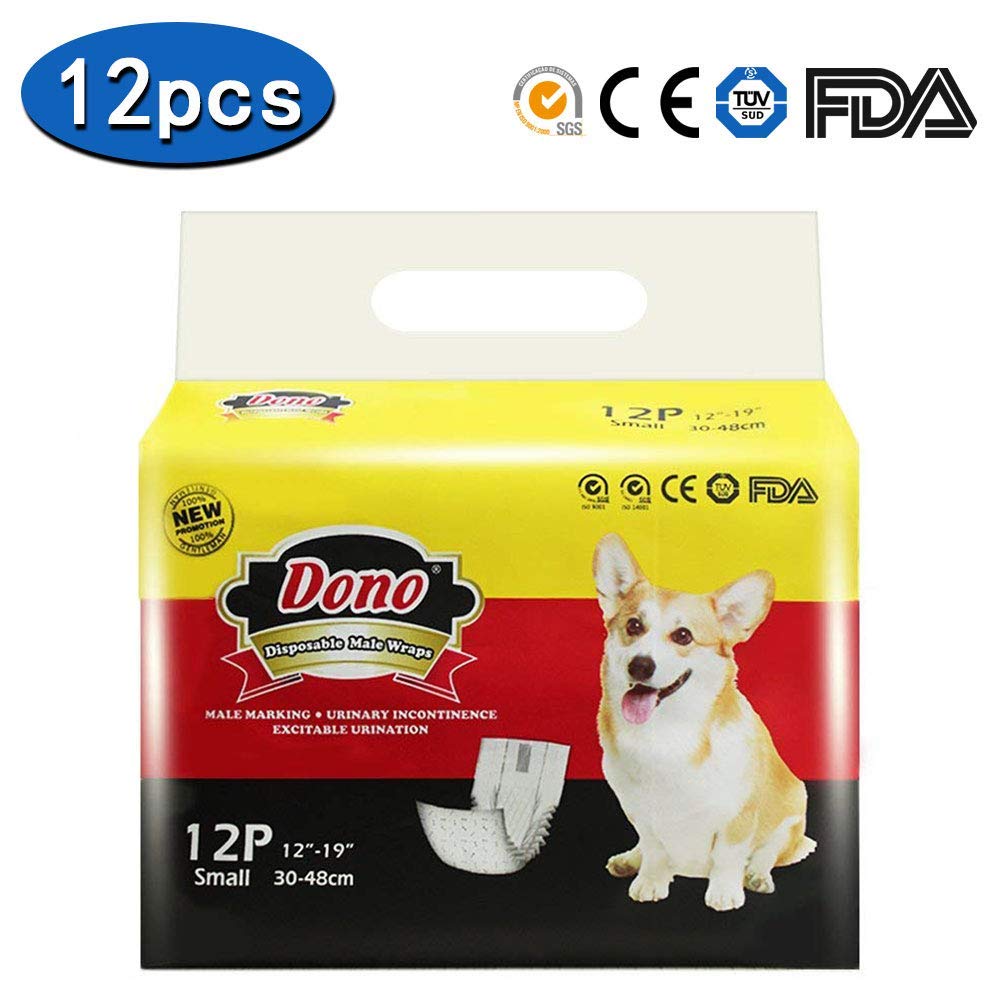Dono Disposable Dog Nappies Male Dog Wraps Super Absorbent Soft Pet