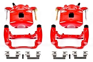 Power Stop Front S4880 Pair of High-Temp Red Powder Coated Calipers for Chevrolet Cobalt 2007, Pontiac G5 2007-2010, Saturn Ion 2003-2007 [Model Specific]