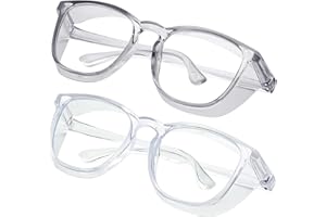 konqkin Safety glasses Goggles Nurses Protective Eyewear - Anti Fog Square Frame Stylish Clear Glasses for Women Men