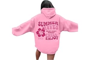 GENERIC Pink Palm Puff Hoodie Oversized Letter Print Sweatshirt Y2k Trendy Hoodies for Teen Girls Preppy Clothes