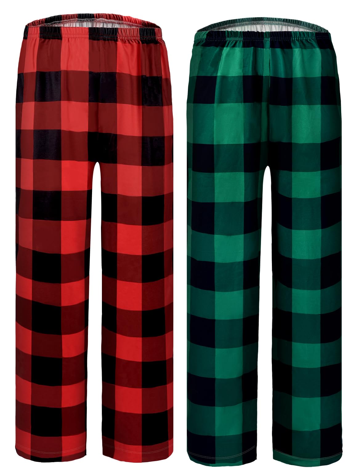 Photo 1 of HONGTEYA 2PCS Boys Christmas Pants with Pockets Soft Long Loose Bottom Indoor Outdoor Xmas Holiday Trousers 8-16 Years