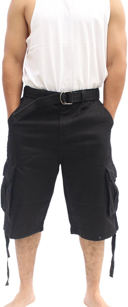 La Gate Mens Big and Tall Belted up to size 50 Cargo Short