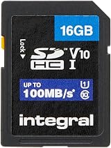 Integral 16GB SD Card High Speed SDHC UHS U1 V10 Waterproof Shockproof
